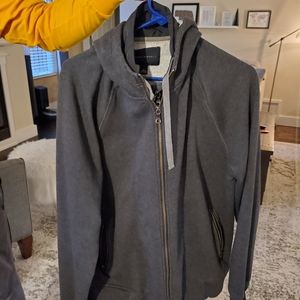 Banana Republic Gray Hooded Jacket Double zipper